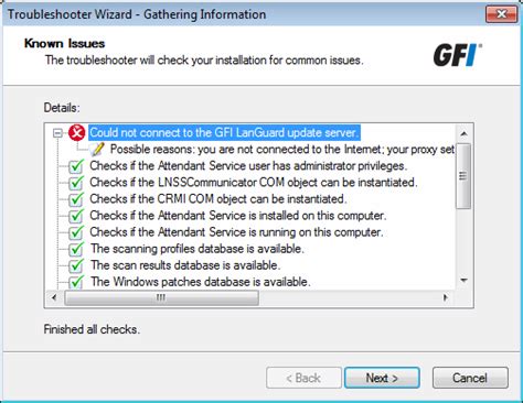 xxgfi|Resolving GFI LanGuard Troubleshooter Wizard Error 'The .
